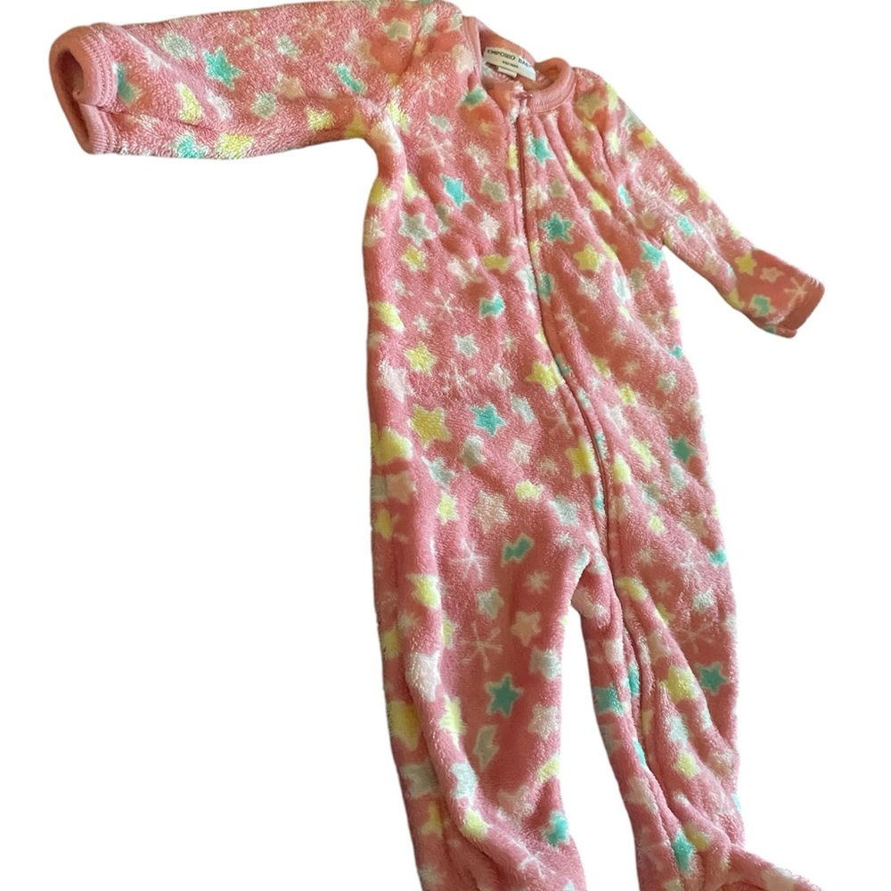 Pink Star Pattern Kids One Piece